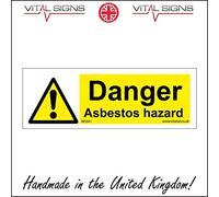 WS541 Warning Sign DANGER ASBESTOS HAZARD Signs 450mm x 150mm MAGNETIC - VEHICLE GRADE