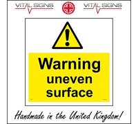 WS943 Warning Uneven Surface Not Level Caution Beware Work Place Safety Sign 300mm x 300mm 3mm Standard Foamex Foamboard