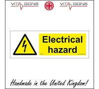 WS962 Electrical Hazard Electricity Danger Of Death Warning Shock Risk Sign 150mm x 50mm Magnetic - Vehicle Grade
