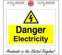 WS963 Danger Electricity Electrical Hazard Of Death Warning Shock Risk Sign 200mm x 150mm Sticker/Sav - White Background