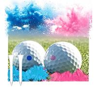 Wsaeig Gender Reveal Golf Ball - 2 Pack Golf Balls Gender Reveal Kit Pre-Filled with Blue & Pink Powder - Adorable Boy/Girl Reveal Ideas & Color Burst for Creative Party Decorations
