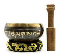 Wsaman Authentic Antique Old Tibetan Singing Bowl, Handmade Tibetan Chakra Master Healing Bowl Old Art Brass Tibetan Bell Musical Instrument for Meditation Healing Relaxation Yoga,3,12.5cm
