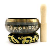 Wsaman Authentic Antique Old Tibetan Singing Bowl, Handmade Tibetan Chakra Master Healing Bowl Old Art Brass Tibetan Bell Musical Instrument for Meditation Healing Relaxation Yoga,1,20cm