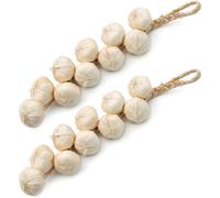 WSAMJIN 2 Pcs Artificial Onion String, Fake Garlic Hanging String Hanging Artificial Foam Vegetables Garlic Decorative Fake Plants for Kitchen Garden Indoor Decoration Photography Props