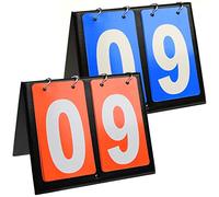 WSAMJIN 2 Pcs Sports Scoreboards, 4-Digital Portable Tabletop Scoreboard, Score Flip Scoreboard Stand Score Indicator for Indoor Outdoor Basketball Football Baseball Volleyball Sports