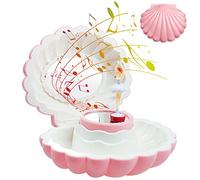 WSAMJIN Ballerina Music Box with Mirror, Bowl Music Box Musical Jewellery Box with Melody Trinkets Jewelry Storage Case for Girls Women Home Decoration Gifts (Dark Pink)