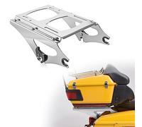 WSays Chrome Detachable Two-UP Tour Pak Pack Trunk Mount Rack Compatible with 2009-2013 Harley Touring Models