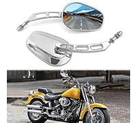WSays Hollow Side Rear View Mirror Compatible with Harley Sportster Dyna Softail Touring Chrome