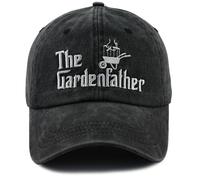 Wsaztulp The Garden Father Hat for Men, Funny Adjustable Cotton Embroidered Gardeners Dad Baseball Cap, Black, One size