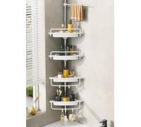 WSBArt Upgrade Sturdy Shower Caddy Tension Pole Corner Shower Caddy Bathroom Organizer 18/8 Stainless Steel Rustproof 4 Tier Adjustable Shelves for Bathtub Shampoo Accessories Storage Rack 32-122inch…
