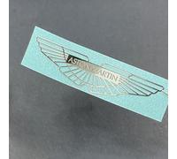 WSCDMCC 2 Pcs Car Emblem for Aston Martin, Letter Emblem Grill Trunk Badge Stickers, Exterior Decorations Accessories,Silver