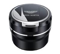 WSCDMCC Car Ashtray for Aston Martin V8 Vantage DB11 DBX DBS V12 DB9, Portable Self Extinguishing Auto Ashtray with Lid for Vehicle Travel Office Home,Silver-S