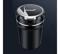 WSCDMCC Car Ashtray for McLaren All Models, Portable Self Extinguishing Auto Ashtray with Lid for Vehicle Travel Office Home,Silver-L