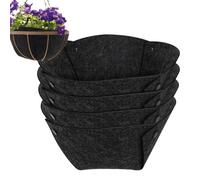 Wscwl 4 Half Round Planter Liner, Hanging Basket Liners, Felt Trough Liners 12/14Inch Planter Basket Liners Insert Breathable Plant Liners For Outdoor Indoor Wall Garden