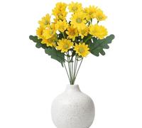 Wscwl Artificial Sunset Mums - UV-Resistant Artificial Flowers - Fade-Resistant Faux Eucalyptus Leaves Mums for Window Thanksgiving Fall Front Yard Patio Porch Cemetery Garden Halloween