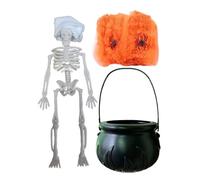 Wscwl Cauldron Halloween Decor - Spooky Halloween Mantel Decor,Spooky Witch Cauldron for Haunted House Event Planners Photo Booth Garden Classroom Window Sill Dining Table Fall Festivals