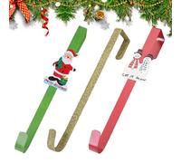 Wscwl Christmas Over The Door Hanger - Metal Santa Claus Snowman Decor | Decorative Garland Hanger for Christmas | for Indoor Outdoor Holiday Wall Home Dining Table Schools Homes