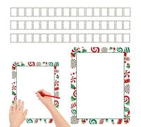 Wscwl Christmas Printer Paper | Festive Border Design Sheets - Holiday Printer Paper,for Writing Wedding Invitations Letter Notes