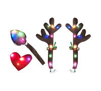 Wscwl Christmas Reindeer Antlers for Car, Festive Decoration with LED Lights, Car Costume Kit, for Van Truck Roof Holiday Party Seasonal Celebration Festive Drive