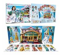 Wscwl Doll Dress up | Princess Magnetic Dress up Stickers Paper Doll - Pretend Play Puzzle Educational Toys for School Home Car Trip Girls Birthday Christmas