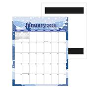 Wscwl Fridge Calendar Magnet | 12-Month Weekly Planner Calendar 2026,Aesthetic Magnetic Schedule Countdown Punch-In Planner for Shopping List Living Room Office Dormitory Apartment