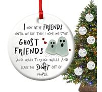 Wscwl Friends Christmas Ornaments,Christmas Round Keepsake - Ghost Friends Hangable Decoration - for Tree Wall Door Window Bedside Home Office Holiday Birthday Kids Adults
