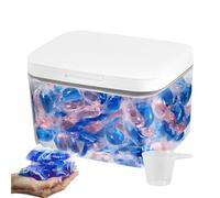 Wscwl Laundry Detergent Container With A Cup - 2.8L Pop Up Laundry Detergent Sheets Storage Box,Clear Large Capacity Container With Lid With Measuring Cup For Laundry