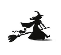 Wscwl Metal Witch Silhouette - Garden Flying Witch Statues Iron | Halloween Decorations Flying Witch Silhouette Yard Signs for Trick Or Treat Supplies