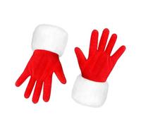 Wscwl Red Santa Claus Gloves - Red Costume Gloves with White Furry Cuff,Cosplay Stretch Mittens, Christmas Costume for Women and Girls, Party Favors