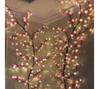 Wscwl Tree Branch Lights | Pink Flowers Willow Vine Twig Decor Garland,8 Modes Home Decorations for Living Room Wedding Christmas Holiday Door Wall Window
