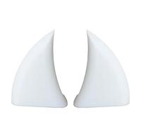 Wscwl Vampire Fangs Teeth,2X Vampire Fangs Car Teeth - Waterproof Vampire Teeth Car Decor, Halloween Car Fangs, White Devil Horns for Front Grille of The Vehicle