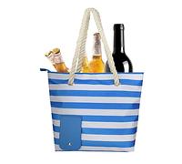 Wscwl Wine Tote Bag, Portable Wine Tote with Drink Dispenser, Holds 2 Bottles, Blue, 33cm x 42.5cm (12.9in x 16.7in), Unisex-Adults, Outdoor Events and Activities