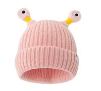 Wscwl Winter Parent-Child Cute Glowing Little mon-Ster Knit Hat, Cartoon Weird Eyes Tentacles Glowing Winter Beanie Hat, Funny Glowing mon-Ster Knitted Beanie Hat for Women Kids Light Pink