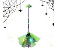 Wscwl Witch Costume Broom - Cosplay Handled Light up - Witch Costume Broom for Halloween | for Teens Students Women Girls Adults Haunted House Graveyard Party Escape Room