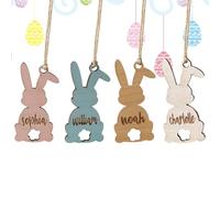 Wscwl Wooden Rabbit Decor,Long-Lasting Blank Ornament | Wooden Easter Decorations,for Family Friends Men Women Home Indoor Office Study Holiday