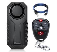 WSDCAM Wireless Bike Alarm with Remote, Rechargeable 113dB Loud Bicycle Alarm System Anti Theft, IP65 Waterproof, Bike Alarms for E-bikes, Motorcycles, Scooter, Outdoor Riding and Cycling Safety