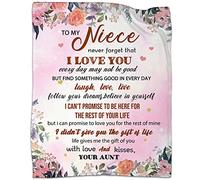 WSDDOREM Niece Gifts Blanket - Flowers Design, 60" x 50" Throw Blanket - Anti-Pilling Flannel, Perfect for Niece Gifts, All Season Use