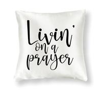 WSDESDEC Decorative Pillow Cover 26x26in Easter Livin' on A Prayer Vintage Throw Pillow Cases Bunny Home Decor Square Silk Pillowcases for Patio Holiday Party Home