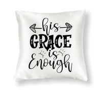 WSDESDEC Decorative Throw Pillow Covers 24x24in Easter His Grace Is Enough Decor Soft Pillow Case Bunny Silk Pillow Shell for Home Hotel Office