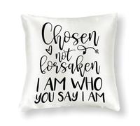 WSDESDEC Easter Chosen Not Forsaken I Am Who You Say I Am Throw Pillow Covers 24x24in Silk Rustic Pillows Cushion Covers Bunny Square Throw Pillow Case for Tent Couch Home Chair Decor