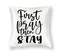 WSDESDEC Easter FIRST PRAY THEN STAY Outdoor Pillow Covers 26x26in Silk Elegant Pillowcases Bunny Square Throw Pillow Case for Living Room Garden Chair Holiday Party Holiday Decor