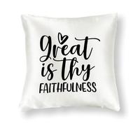 WSDESDEC Easter Great Is Thy Faithfulness Pillow Cover 18x18in Silk Decorative Pillow Shell Bunny Square Cushion Case for Couch Porch Car Chair Holiday Decor