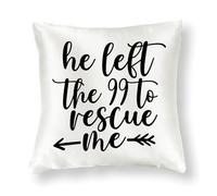 WSDESDEC Easter He Left The 99 to Rescue Me Throw Pillow Cover 24x24in Silk Decorative Pillows Cushion Covers Bunny Square Throw Pillow Case for Sofa Porch Bed Outside Decoration