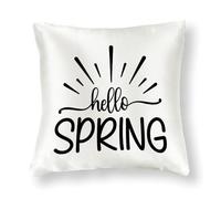 WSDESDEC Easter Hello Spring Throw Pillow Cover 26x26in Satin Vintage Pillows Cushion Covers Bunny Square Throw Pillow Case for Garden Living Room Car Bedroom Farmhouse Decor