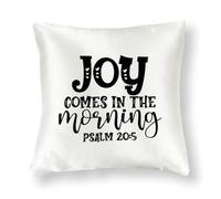 WSDESDEC Easter Joy Comes in The Morning Psalm 205 Pillow Cover 24x24in Satin Modern Pillowcases Bunny Square Cushion Case for Holiday Party Outside Outdoor Playroom Spring Decor