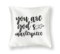 WSDESDEC Easter You Are God's Masterpiece Solid Throw Pillow Covers Rustic Playroom Pillow Cushion Case Bunny Square Silk Pillowcases for Home Decor Outside Home Porch 24x24in