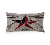 WSDESDEC Farmhouse Body Pillow Case Cover with Zipper 12x20in Texas Lone Star Home Map Spring Decor Rectangular Pillow Cases Western Country Barn Star Throw Pillow Case for Office Car Bed