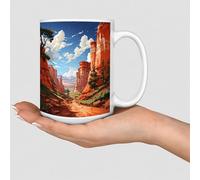 WSDESDEC Funny Coffee Mugs Cups Bryce' Canyon National Park Coffee Cups Mountain Landscape Smooth Ceramic Mugs Mock Up Gifts for Bosses Brother Her Ladies 15oz White