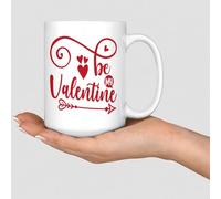WSDESDEC Funny Coffee Tea Mug Be My Valentine Coffee Cups Cool Ceramic Mugs Mock Up Gifts for Teacher Daughter Wife Grandparents 15oz White