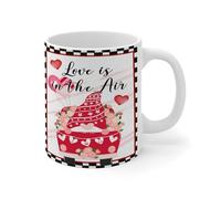 WSDESDEC Love is in The Air Accent Mugs Valentines Classroom School Ceramic Tea Cup Funny Gym White Glossy Mug Valentine’s Day Anniversary Wedding Gift for Kids Daddy 11oz